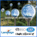 Color changing solar crackle glass ball led light